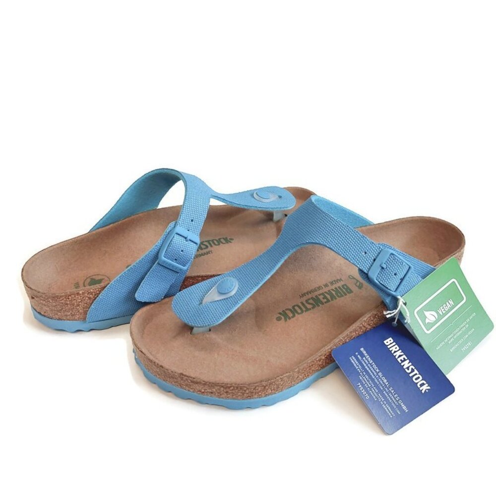 Birkenstock Womens Size 8 Gizeh Canvas Vegan Sandals EU 39 Sky Blue Regular Fit - Picture 11 of 11